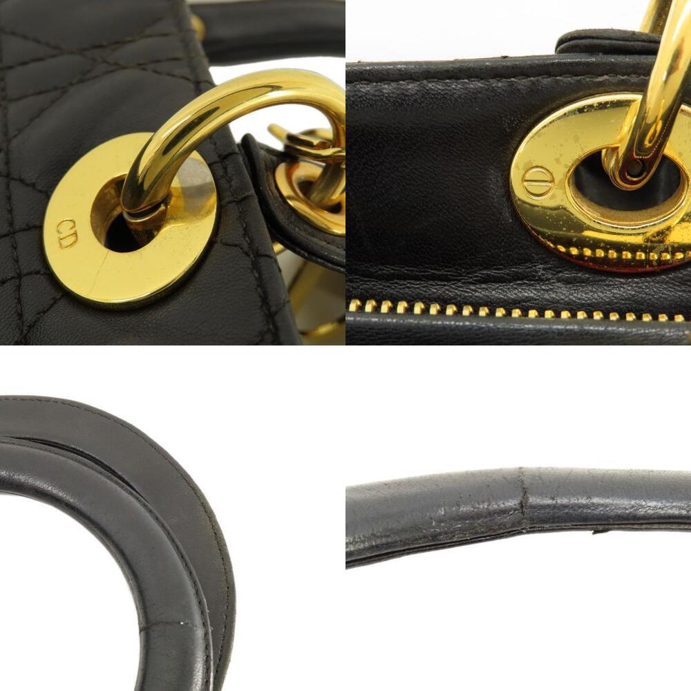 Christian Dior Lady 2way Cannage quilted handbag calfskin Black - Picture 9 of 11